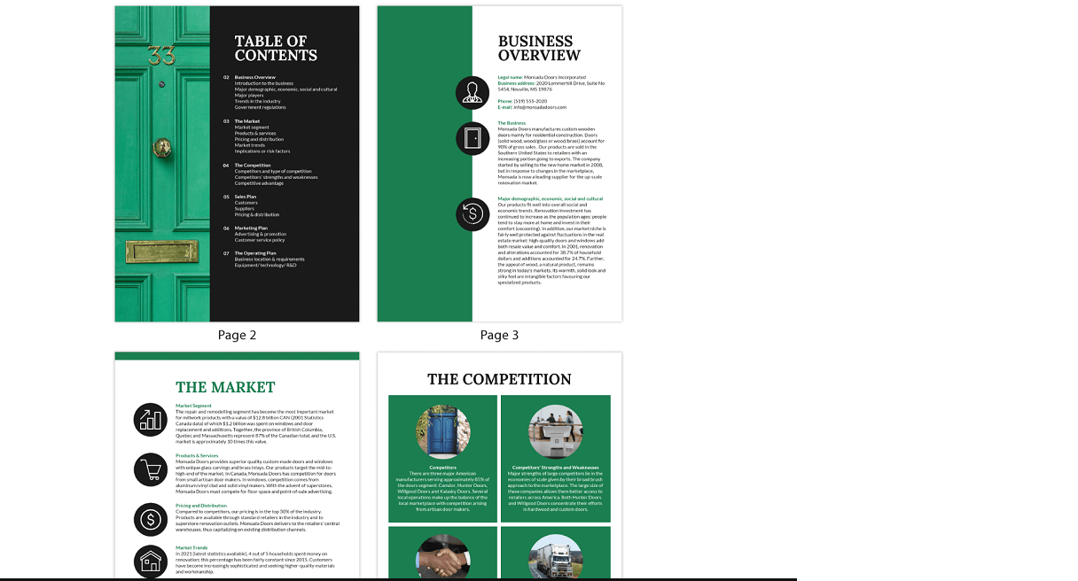 Business plan example from Vinpage