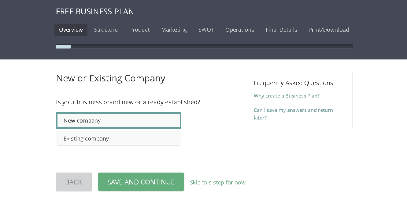 Business plan example from Law Depot