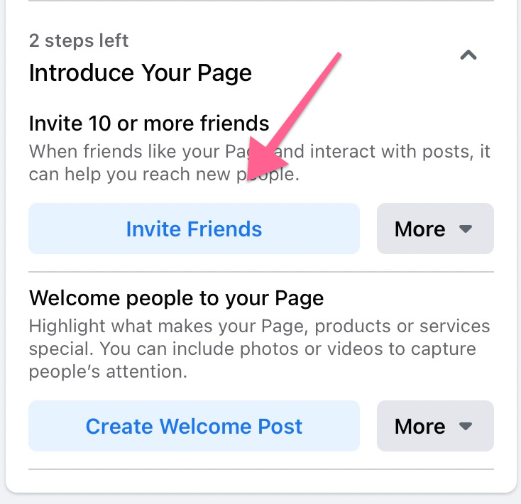 Invite friends to follow your Facebook Business Page.
